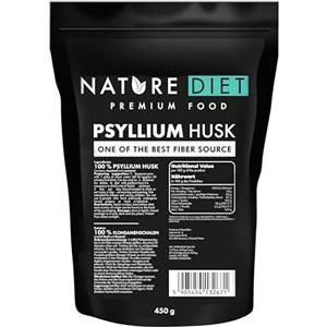 Nature Diet Bucce di Psillio | 450 g | Ricco di Fibre | Vegano, Senza Glutine & Senza Lattosio | Per Dieta Keto & Low-Carb | Ideale per Bevande & Ricette, 450g