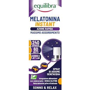 Equilibra Melatonina Liposomiale Spray, Integratore ad Assorbimento Rapido, 240 Spruzzi, 60 Notti, Vegan, per Ridurre il Tempo Richiesto per Prendere Sonno, per il Jet-Lag, Senza Glutine e Lattosio