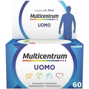 Multicentrum Uomo Integratore Alimentare Multivitaminico Completo, con Vitamina D, B6, C, Contro Stanchezza e Affaticamento, Per Uomini, 60 Compresse