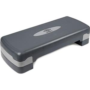Umbro Step Fitness - Stepper Fitness Casa Regolabile in Altezza 10-15 cm - Step Pedana con Strato Antiscivolo - Mezzo Gradino - Piattaforma Step Aerobica - Grigio