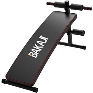 BAKAJI Panca Attrezzo Allenamento Addominali Pieghevole Altezza Regolabile Rivestimento Imbottito in Eco Pelle Esercizi Palestra Fitness da Casa (130 x 45 x 61 cm)