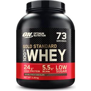 Optimum Nutrition Gold Standard 100% Whey, Proteine in Polvere, Gusto Doppio Cioccolato, 2.26kg, 73 Porzioni