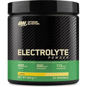 Optimum Nutrition Electrolyte Powder, Integratore di Elettroliti in Polvere, Formula Ready-to-Mix con Sodio, Magnesio e Potassio, per Workout e Allenamenti Intensi, Gusto Limone, 264 g, 33 Porzioni
