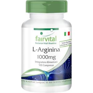 Fairvital | L-Arginina 1000mg - 100 Compresse - Altamente dosate - L-Arginina HCL