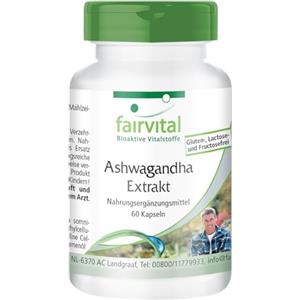 Fairvital | Ashwagandha - 1000mg di Estratto di Ashwagandha 12:1 per dosaggio giornaliero - 60 Capsule - Vegan