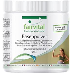 Fairvital | Polvere basica con calcio e magnesio - con calcio, magnesio, potassio, zinco, ferro, rame, molibdeno, cromo e selenio - Vegan - 250g