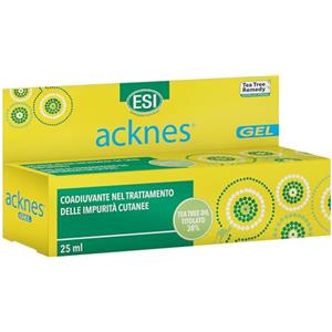 ESI - Acknes Gel, Crema Gel Viso con Tea Tree Oil, Aloe Vera, Zinco e Acido Azelaico, Contrasta Acne, Sebo in Eccesso e Imperfezioni Cutanee, Dona una Pelle Uniforme, Nutrita e Idratata, 25 ml