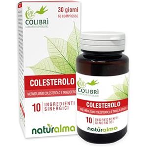 Naturalma Colesterolo Naturalma e Consorzio Colibrì 60 compresse da 1000 mg - Riso rosso, Carciofo, Fieno greco, Cassia nomame, Crespino, Gymnema, Octacosanolo e Coenzima Q10 - Integratore alimentare - Vegano
