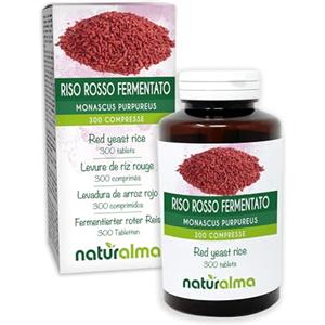 Naturalma Riso rosso fermentato (Oryza sativa fermentata con lievito Monascus purpureus) Naturalma - 150 g - 300 compresse - Integratore alimentare - Naturale e Vegano
