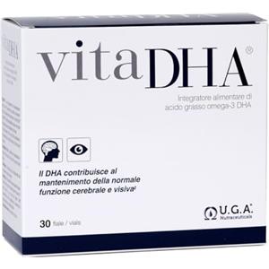 Omegor VitaDHA Liquid Omega 3 2000mg Alto Dosaggio (30 Fiale al Gusto Limone) - Omega3 1450mg DHA 330mg EPA per Adulti e Bambini - Per la Salute di Retina e Cervello