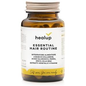 Healup Essential Hair Routine | Integratore Capelli - Collagene Marino con Acido Ialuronico - Ferro - Zinco - Vitamine per Capelli | Pelle Luminoso - Integratore Pelle - Confezione da 60 Capsule