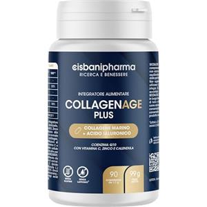 CISBANI PHARMA Collagene Marino Idrolzzato 1000mg + Acido Ialuronico 50mg + Coenzima Q10 30 MG per dose, Confezione da 45 tratamenti con Vitamina C, Zinco e 100 mg Calendula - 90 Compresse