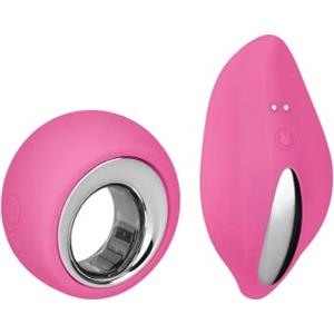 EIS, vibratore, vibratore da appoggio, vibratore per slip con radiocomando, 8 cm, silicone impermeabile, ricaricabile, delicato sulla pelle, colore:rosa