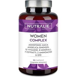 NUTRALIE Multivitaminico Complesso per Donna - Attività Ormonale - Complesso + 20 Vitamine E Minerali - Pelle, Capelli, Ossa - Energia, immunità - 90 Capsule Nutralie