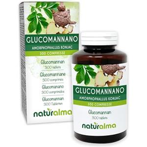 Naturalma Glucomannano (Amorphophallus konjac) radici Naturalma - 150 g - 300 compresse - Integratore alimentare - Naturale e Vegano