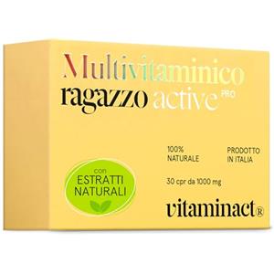 Vitaminact Multivitaminico Ragazzo. L'unico Specifico Per: Lo Studio, Memorizzare Più Velocemente, Più Focus Mentale, Stanchezza, Difese Immunitari, Sport, Energia. Vitamine e Minerali 100% Naturali. Italiano.