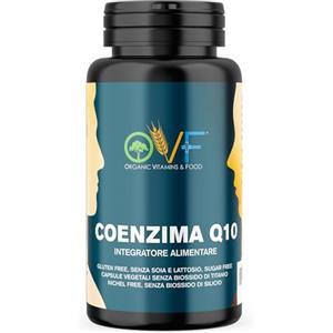 PARAFARMACIA, ORGANIC VITAMINS & FOOD OVF Coenzima Q10 100mg (60 Cps) - Sostegno Energetico e Cardiaco - Integratore Naturale - Q10 Coenzima Antiossidante AntiAge per la Pelle e il Sistema Immunitario.