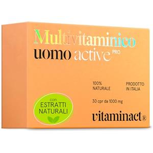 Vitaminact Multivitaminico Uomo Completo. Specifico per: Energia, Vitalità, Stanchezza, Affaticamento, Difese Immunitarie e Aumento del Testosterone. Potenziato Con Estratti, Vitamine e Minerali. 100% Naturale.