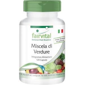 Fairvital | Verdure Pur - 1 mese - VEGAN - alto dosaggio - 120 capsule - 10 varietà di verdure