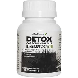 HerbAmour CARBONE ATTIVO VEGETALE EXTRA FORTE | Aerofagia E Meteorismo I 120 Cpr. Ad Alto Dosaggio Con Carbone Vegetale Da Faggio | Eccezionale Per Ridurre Aria Nella Pancia