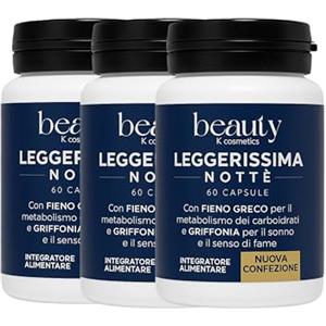 ALOHALABS Leggerissima Notte Integratore Dimagrante Notturno 180 Capsule - Brucia Grassi, Drenante e Metabolismo Notte - Griffonia, Mate, Fieno Greco, Carruba - Naturale, Senza Stimolanti