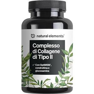 natural elements Collagen tipo II - per ossa, articolazioni e cartilagine - Opti MSM collagene naturale - prodotto e testato in laboratorio in Germania