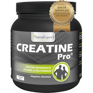 SanaExpert Creatine Pro - Integratore d'Élite per Atleti - Creatina in Polvere di Alta Qualità (Creapure®), 300 Grammi - Senza Glutine e Lattosio - 215 Porzioni - Prodotto in Germania