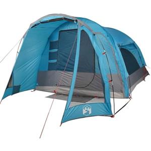 vidaXL Tenda Familiare per 6 Persone Blu Impermeabile