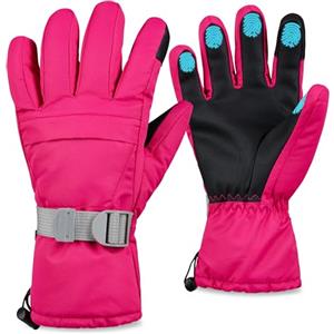 CityComfort Guanti da Sci Donna - Guanti Invernali con Touch Screen Guanti Termici Impermeabili Imbottiti per Neve Snowboard Freddo (Rosa) L/XL