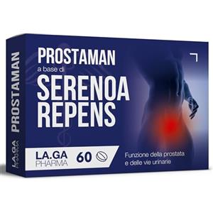 LA.GA SERENOA REPENS, Prostata Integratore 60 Compresse con: Saw Palmetto, Boswellia, Zucca e Licopene. Serenoa Repens Prostata 640mg con: Ortica, Melograno ed Epilobio. Integratore Prostata Formula Potente