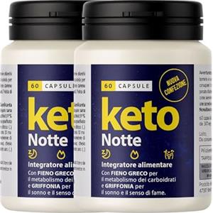 ALOHALABS Keto Notte Integratore Chetogenico 120 Compresse - Brucia Grassi Potenti Veloci, Dimagrante e Drenante - Griffonia, Fieno Greco, Mate, Carruba - Naturale