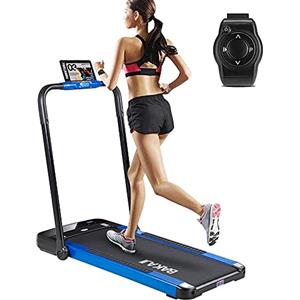 Bakaji Pedana Tappeto Tapis Roulant Elettrico Allenamento Cardio Fitness Palestra Velocità Massima 10 km/h con Corrimano Pieghevole Supporto Porta Tablet App Fit Show Bluetooth e Telecomando