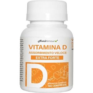 HerbAmour Vitamina D 2.000 U.I. ad Alto Assorbimento, 365 Micro-Compresse, Scorta per 12 Mesi, Supporta Ossa, Denti, Muscoli, Articolazioni e Sistema Immunitario, Senza Glutine, Lattosio, Zuccheri e Soia