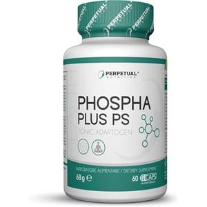 Perpetual Nutrition Fosfatidilserina - 300mg - 60 CAPSULE, SCORTA 2 MESI - Integratore per Abbassare il Cortisolo -con Ashwagandha e Vitamina C - Sostegno Cellulare - Arricchito con Astragin per favorire l'assorbimento