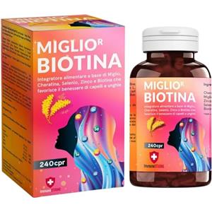 ImmunoSTRONG Miglior Biotina Capelli - Integratore capelli donna formula innovativa tra gli Integratori per Capelli con Miglio Biotina Cheratina e Zinco - Vitamine per capelli - ImmunoSTRONG