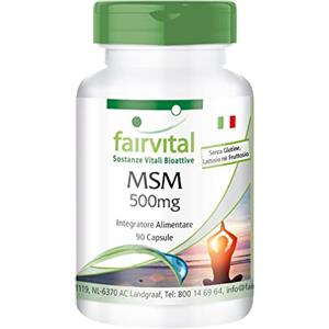 Fairvital | MSM 500mg - Metilsulfonilmetano - 90 Capsule - Altamente dosato - Vegan