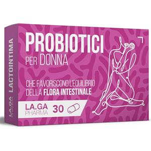 LA.GA Probiotici Donna per la Flora Batterica Vaginale, anche in caso di Candida. Alto Dosaggio di Probiotici Vaginali: Lactobacillus Reuteri, Rhamnosus gg, Crispatus e Saccharomyces Boulardii. 30 Capsule