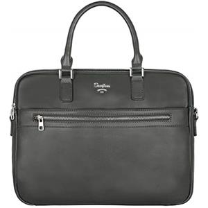 David Jones - Borsa a Mano Lavoro Uomo - Ventiquattrore Cartella Ufficio PU Pelle - Borse a Spalla Tracolla 13 Pollici Laptop Portatile - Valigetta A4 Portadocumenti Business Messenger Bag - Grigio