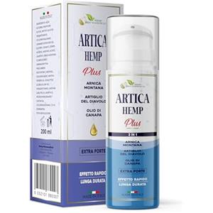 HEMP PHYTOMEDICAL ARTICA Hemp Plus, Crema con Arnica, Artiglio del Diavolo e Canapa, Azione Rapida e duratura. Muscoli e Articolazioni. Formato Scorta 200 ml