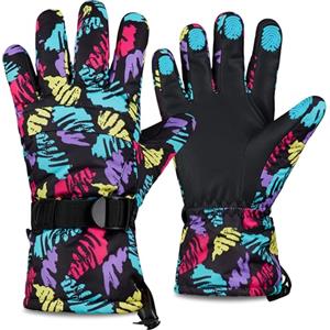 CityComfort Guanti da Sci Uomo - Guanti Invernali Uomo con Touch Screen Guanti Termici Impermeabili Imbottiti per Neve Snowboard Freddo L/XL Guanti (Multicolore)