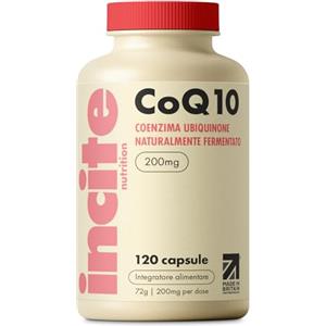 Incite Nutrition Coenzima Q10 in Capsule. Confezione da 120 Integratori al Q 10. Q10 Coenzima Che Favorisce la Salute Cardiaca e un Sano Invecchiamento. Fornitura da 2 mesi.