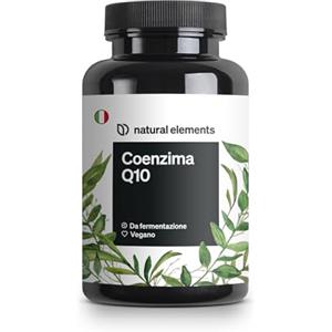 natural elements Coenzima Q10 puro 200mg - 120 capsule vegane - 4 mesi di durata - COQ10 di alta qualità dalla fermentazione del mais - Integratore Coenzima - alto dosaggio, testato in laboratorio
