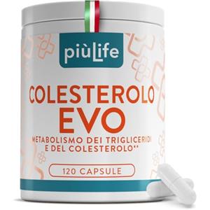 +LIFE Colesterolo EVO 120 Capsule PiùLife Con Berberina, Monacolina K Da Riso Rosso Fermentato, Fieno Greco, Astaxantina, Policosanoli, Coenzima Q10, B1, Integratore Cuore Per Benessere Cardiovascolare