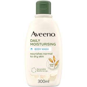 Aveeno Daily Moisturising Bagno Doccia, Bagnoschiuma idratante senza sapone, Docciaschiuma leggermente profumato, Bagnodoccia quotidiano per pelli sensibili con Avena Colloidale, 300 ml