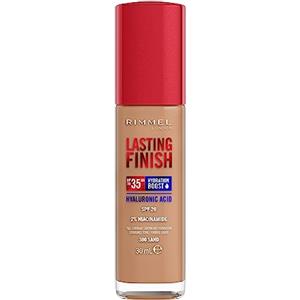 Rimmel London Lasting Finish 35 Hour, fondotinta, lunga durata, idratante, formula vegana, copertura totale, 30 ml, 300 Sand,