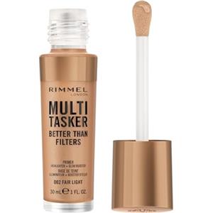 Rimmel London Rimmel Multi-Tasker Better Than Filters, 001 Fair, Primer Viso, Glow Booster e Illuminante, Formula Vegana, Leggera, Antietà, Pigmenti che Riflettono la Luce, Maxi Applicatore Soft-Touch, 30ml