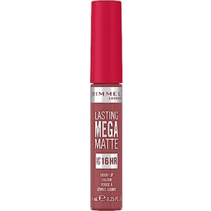 Rimmel London Rossetto Liquido Lasting Mega Matte, Lunga Durata per Labbra Morbide con Finish Matte, Formula Vegana con Squalane e Olio di Cocco - 210 Rose & Shine, 7.4ml