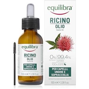 Equilibra Capelli, Olio di Ricino da Spremitura a Freddo, Castor Oil, Per Capelli Unghie e Sopracciglia, Naturalmente Ricco di Antiossidanti e Vitamina E, Dermatologicamente Testato, 100 ml