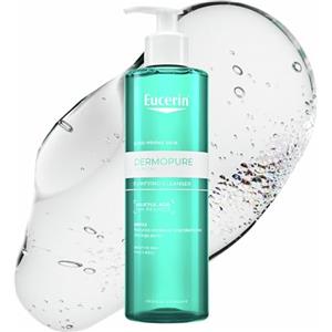 Eucerin DermoPure Clinical Gel Detergente Viso Purificante 400 ml, Detergente schiumogeno viso e corpo senza sapone efficace come struccante, Formula con Acido Salicilico per pelle grassa e acneica