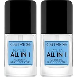 Catrice Natural All in 1Hardening Smalto Unghie Base & Top Coat, protettivo, lucida, brillante, traslucida (10.5ml) (Confezione da 2)